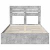 vidaXL Opslag bed met hoofdeinde Beton Grijs 135 x 190 cm Bewerkt hout
