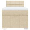vidaXL Boxspring met matras stof cr&egrave;mekleurig 100x200 cm