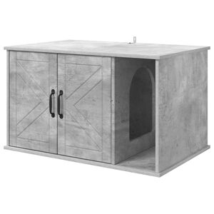 vidaXL Kattenhuis Beton 85 x 55 x 50 cm Bewerkt hout