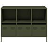vidaXL Dressoir 101,5x39x73,5 cm koudgewalst staal olijfgroen