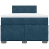 vidaXL Boxspring met matras fluweel donkerblauw 120x200 cm
