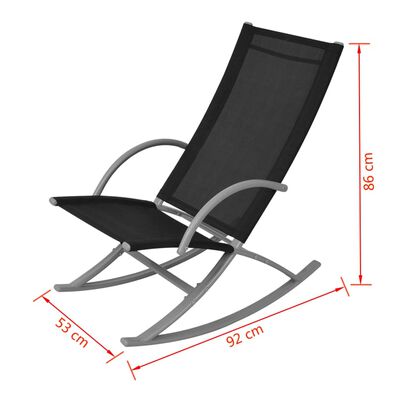 vidaXL Tuinschommelstoelen 2 st staal en textileen zwart