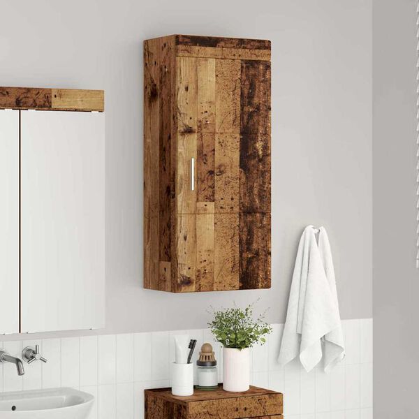 vidaXL Badkamer wandkast TULUM Oudhout 37 x 24,5 x 86 cm Bewerkt hout