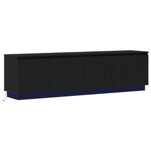 vidaXL TV-kast met LED Zwart Eiken 180 x 38 x 49 cm Bewerkt hout