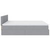 vidaXL Ottoman bed met matrassen en LED's 200x200cm stof lichtgrijs