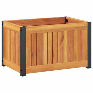 vidaXL Plantenbak 45x30x27,5 cm massief acaciahout en staal
