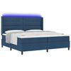 vidaXL LED Box Spring Bed met matras Blauw 200 x 200 cm Stof