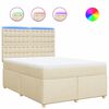 vidaXL Boxspring met matras stof cr&egrave;mekleurig 140x200 cm