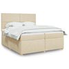vidaXL Boxspring met matras stof cr&egrave;mekleurig 200x200 cm