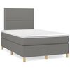 vidaXL Boxspring met matras stof donkergrijs 120x200 cm