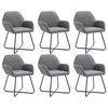 vidaXL Eetkamerstoelen 6 st stof donkergrijs