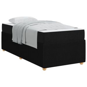 vidaXL Bedframe met matras Zwart 90 x 200 cm Stof