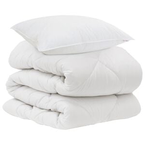 vidaXL Dekbed met kussen 2 pcs Wit Microvezel