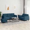 vidaXL 3-delige Loungeset met kussens fluweel blauw