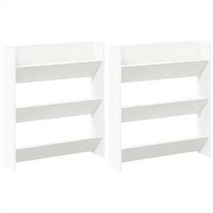 vidaXL Wandschoenenkasten 2 st 80x18x90 cm spaanplaat wit