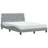 vidaXL Bed met matras stof lichtgrijs 140x190 cm