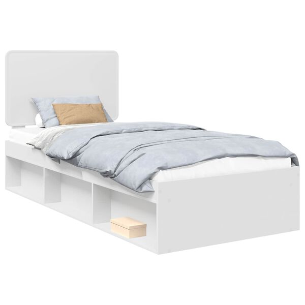 vidaXL Bedframe met hoofdeinde Wit 100 x 200 cm Massief grenenhout