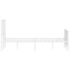 vidaXL Bedframe met hoofd- en voeteneinde metaal wit 135x190 cm