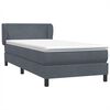 vidaXL Boxspring met matras fluweel donkergrijs 100x220 cm