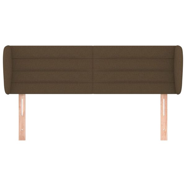 vidaXL Hoofdbord met randen 147x23x78/88 cm stof donkerbruin