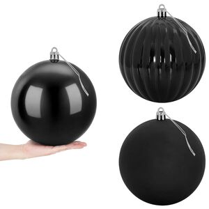 vidaXL Kerstballenset XXL 3 st Zwart &Oslash; 25 cm Kunststof
