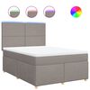 vidaXL Boxspring met matras stof taupe 140x190 cm