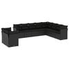 vidaXL 10-delige Loungeset met kussens poly rattan zwart