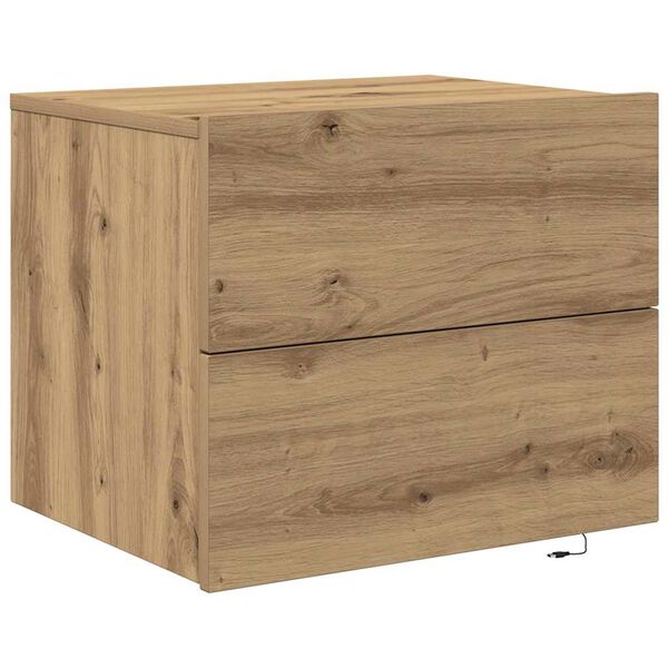 vidaXL Nachtkastje met lade Artisan Eiken 50 x 39 x 41 cm Bewerkt hout