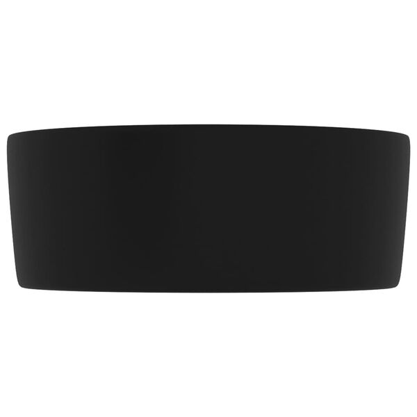 vidaXL Wastafel rond 40x15 cm keramiek matzwart