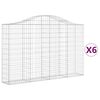 vidaXL Schanskorven 6 st gewelfd 200x30x120/140 cm ijzer