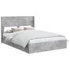 vidaXL Bedframe met opbergruimte en hoofdbord Betongrijs 150 x 200 cm