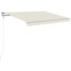 vidaXL Luifel automatisch met LED en windsensor 350x250 cm cr&egrave;mekleur
