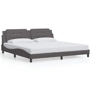 vidaXL Bedframe zonder matras "Zadar" kunstleer grijs 200x200 cm