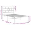 vidaXL Bedframe met hoofdbord metaal zwart 100x190 cm