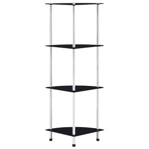 vidaXL Kastje 4-laags 30x30x100 cm gehard glas zwart