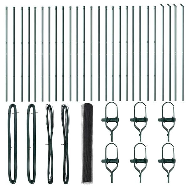 vidaXL Afrasteringspaal Grijs 50 x 1,4 m (50 mm gaas) Staal en PVC