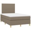 vidaXL Boxspring met matras stof taupe 120x200 cm