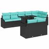 vidaXL Tuin Sofa Set 9 st Zwart en Blauw poly rattan