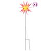 vidaXL Kerstlampen met grondpin en LED's 3 st 57 cm rood
