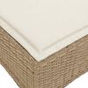 vidaXL Verstelbare tuinbank met kussens L-vormig beige poly rattan