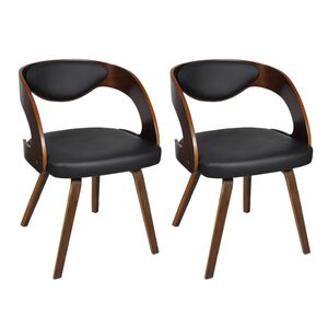 vidaXL Eetkamerstoelen 2 st kunstleer bruin