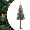 vidaXL Slanke Kerstboom Groen 150 cm PVC en massief dennenhout