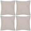 Kussenhoezen katoen 40 x 40 cm beige 4 stuks