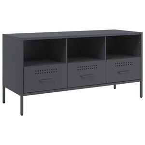 vidaXL Tv-meubel 100,5x39x50,5 cm staal antracietkleurig