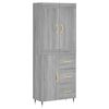 vidaXL Hoge kast 69,5x34x180 cm bewerkt hout grijs sonoma eikenkleurig