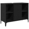 vidaXL Wastafelkast met plank met opslag Zwart Eiken 80 x 33 x 60 cm