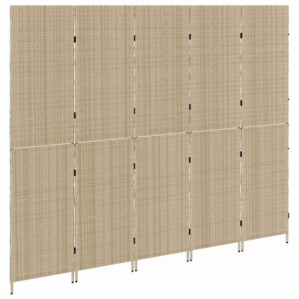vidaXL Kamerverdeler Beige 242 x 180 cm poly rattan