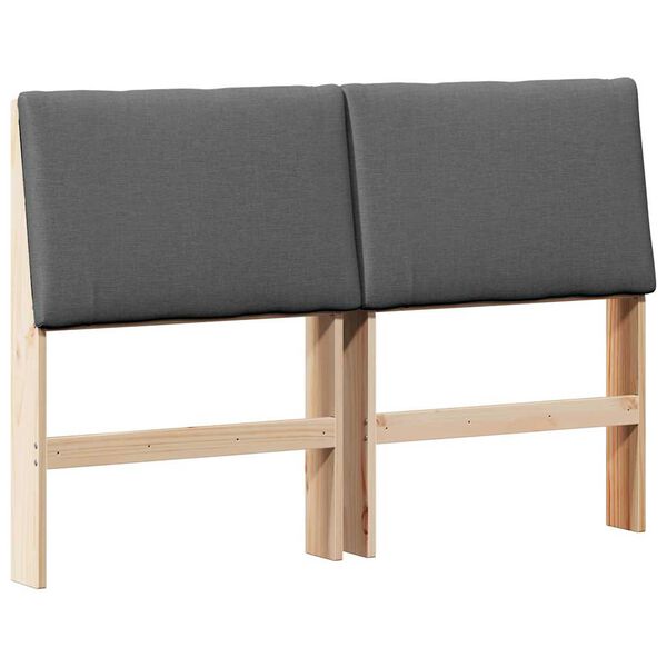 vidaXL Gestoffeerd hoofdbord Donkergrijs 150 cm Massief grenenhout