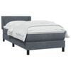 vidaXL Boxspring met matras fluweel donkergrijs 90x220 cm