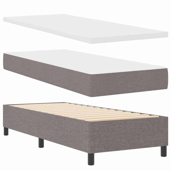 vidaXL Boxspring bed met matras met hoofdeinde Taupe 80 x 200 cm Stof